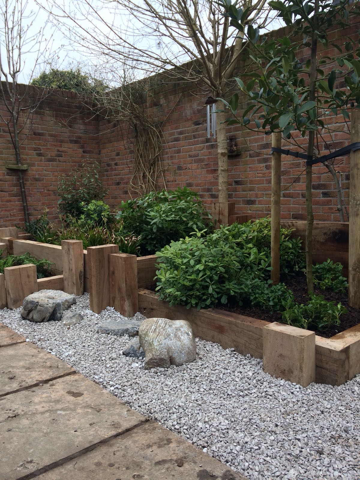 Sleeper planters In Crouch End