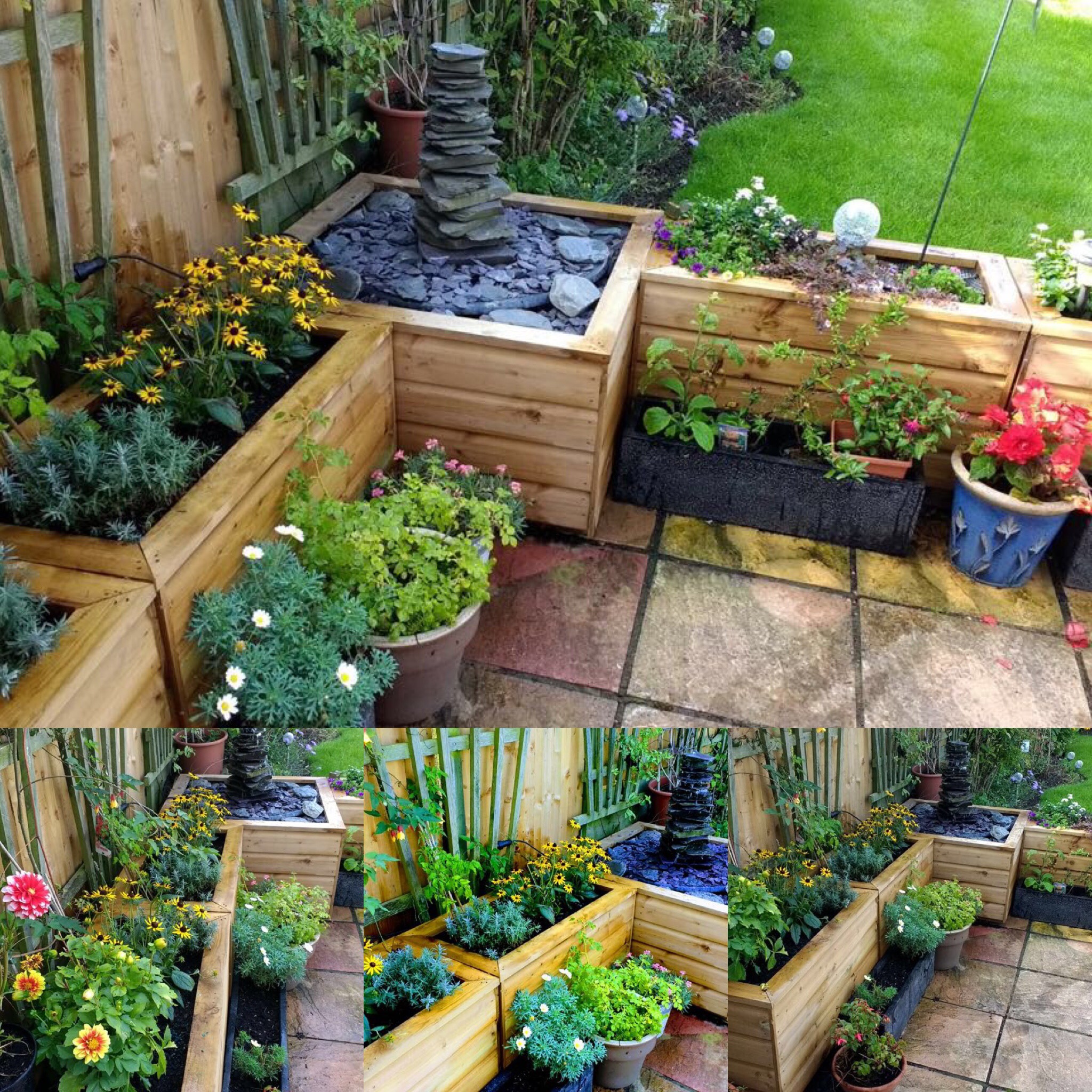 Wooden planters Crews Hill Enfield North London 