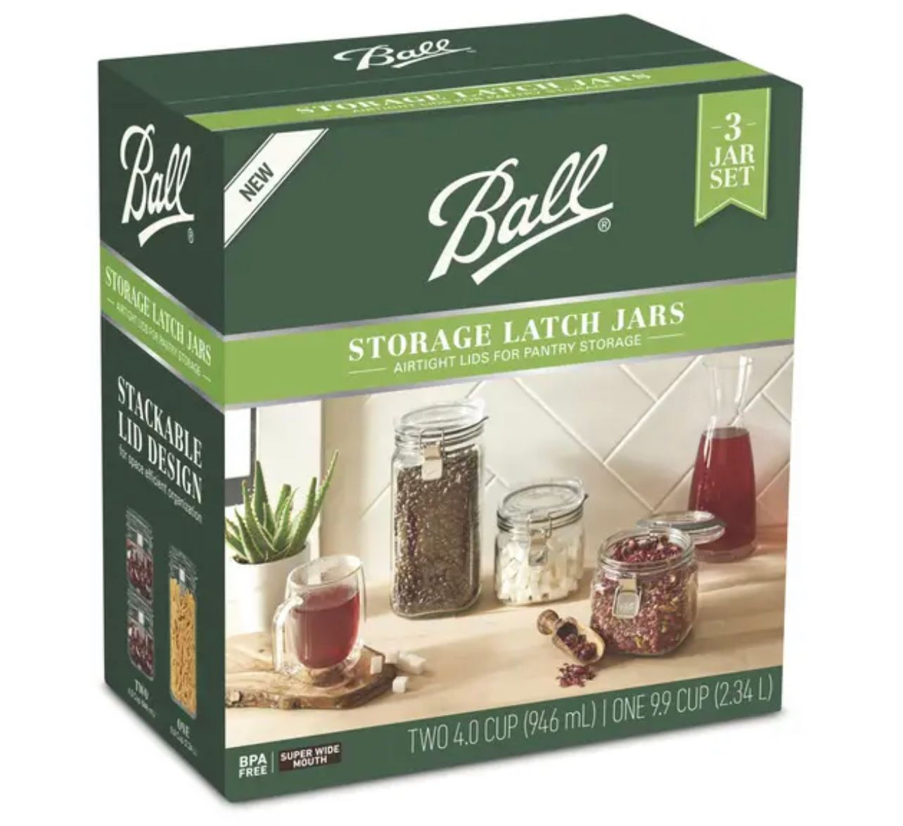 JUEGO DE 3 BOTES PARA APILAR Y ALMACENAR BALL