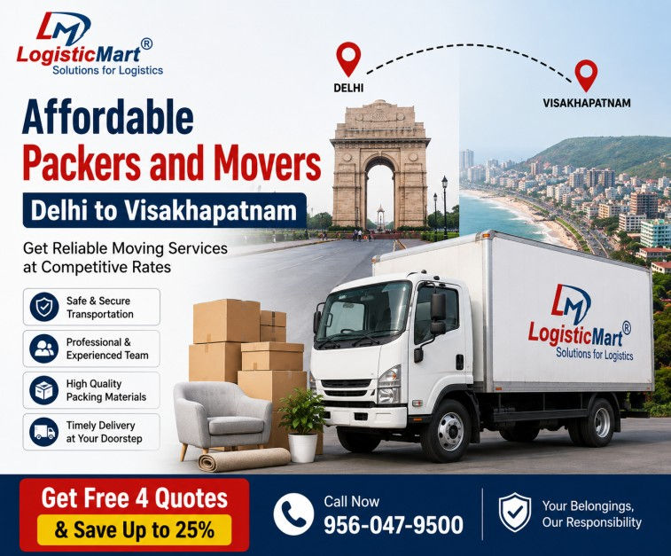 Packers and Movers Delhi to Visakhapatnam