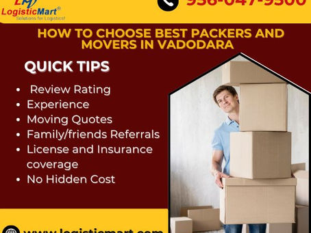 Top Packers and Movers in Vadodara - Charges