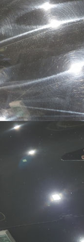 The before and after of an expert detailing a car