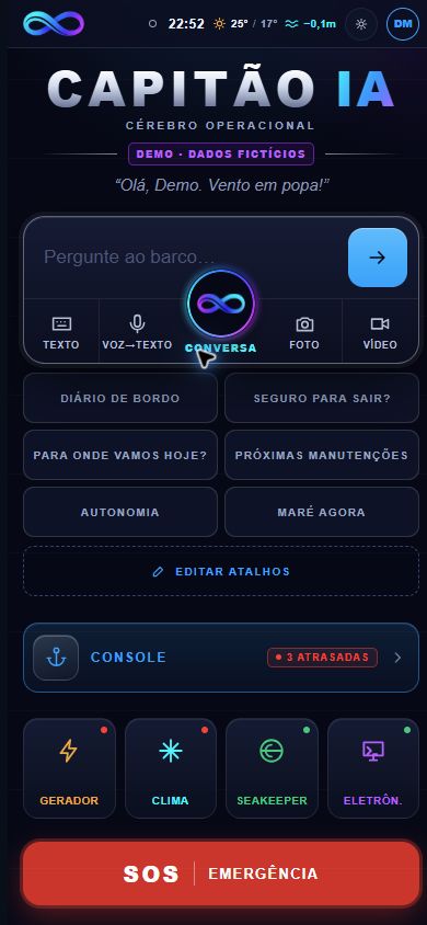 Tela de acesso ao Capitão IA no celular