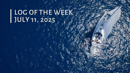 Sailoscope Log of the Week banner with yacht silhouette