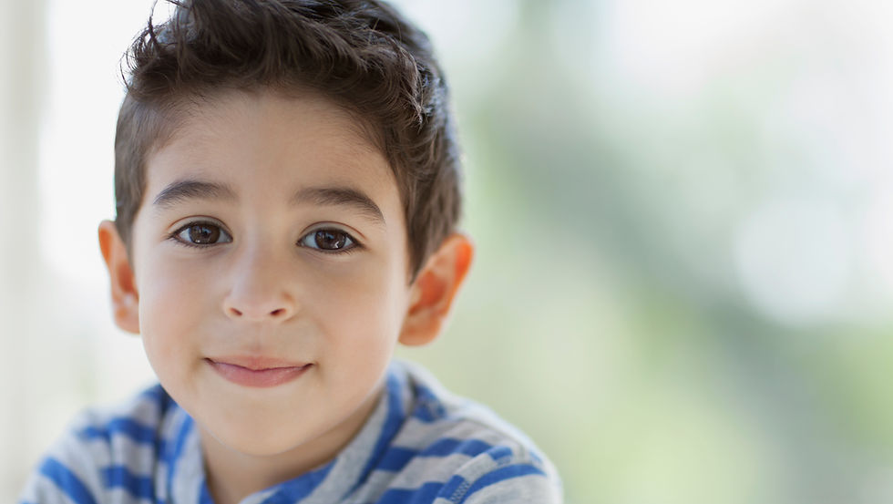 Young boy happy with good lab results