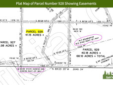 Plat Map of Parcel Number 928 Showing Ea