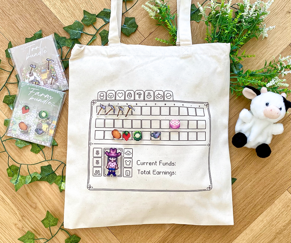 Thumbnail: Tote bag V2 - inventory / Stardew Valley / ( 340g/m2 )