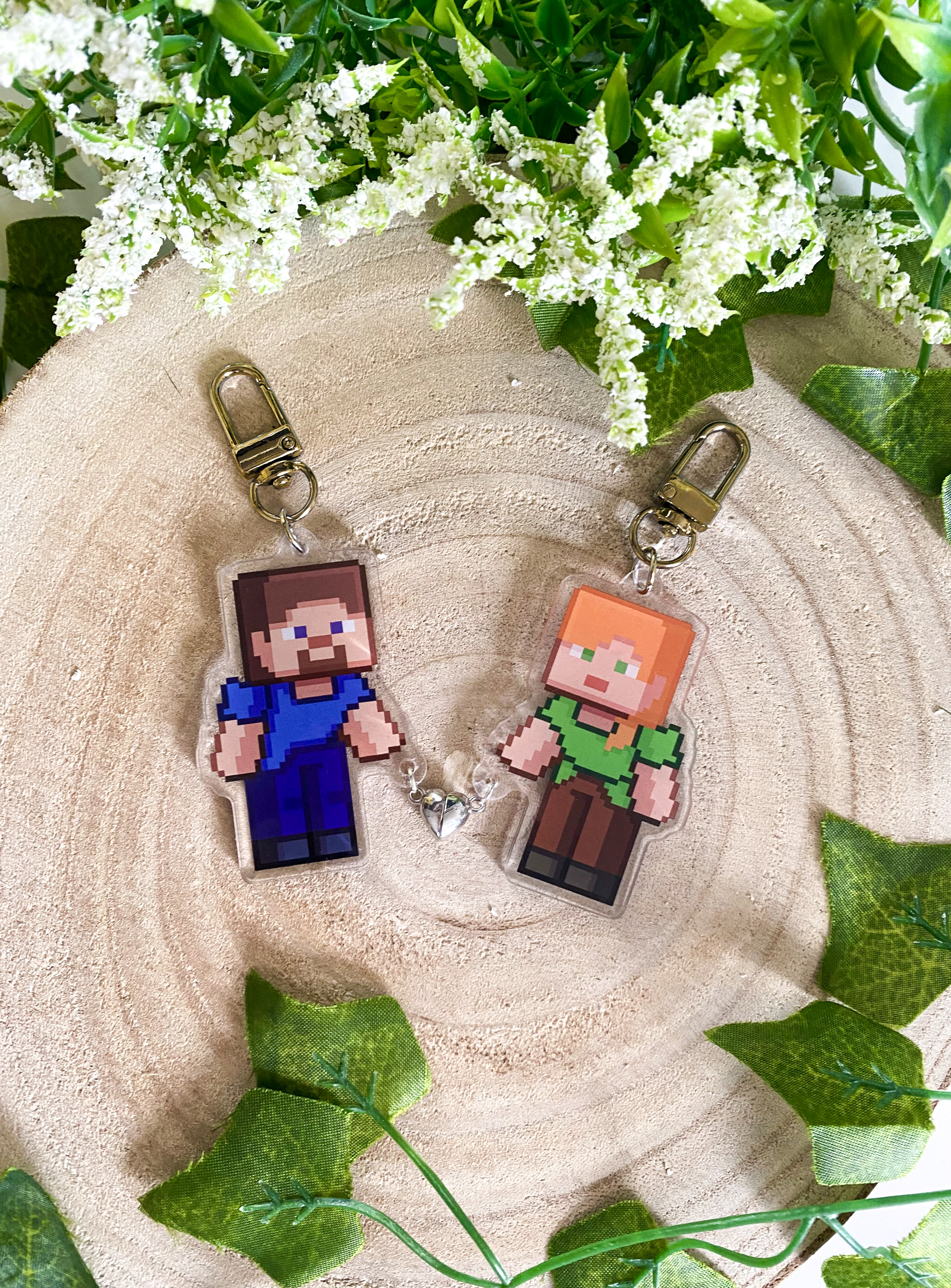 LAST PIECE : Character Keychains - inspired Minecraf