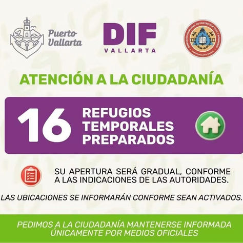 Puerto Vallarta Prepara 16 Refugios Temporales Ante el Huracán Simón
