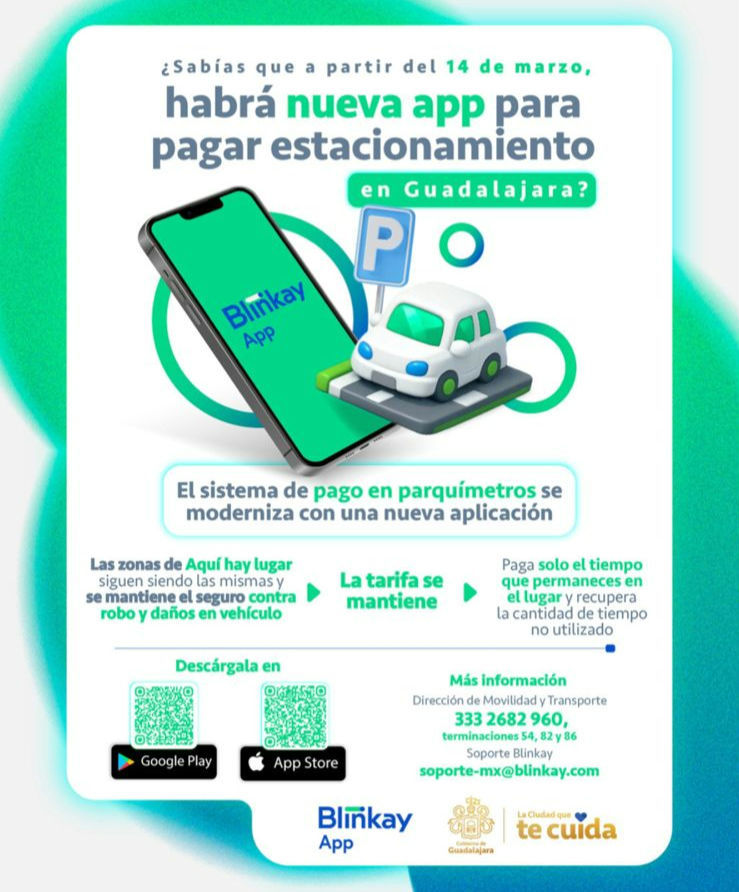 Nueva App Blinkay para Parquímetros en Guadalajara: Pago Exacto desde el 14 de Marzo