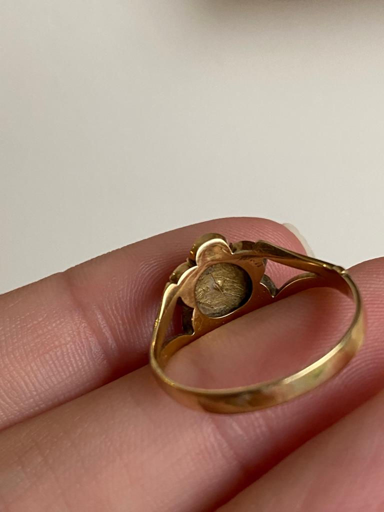 Thumbnail: Georgian Pearl & Chunky Diamond Ring