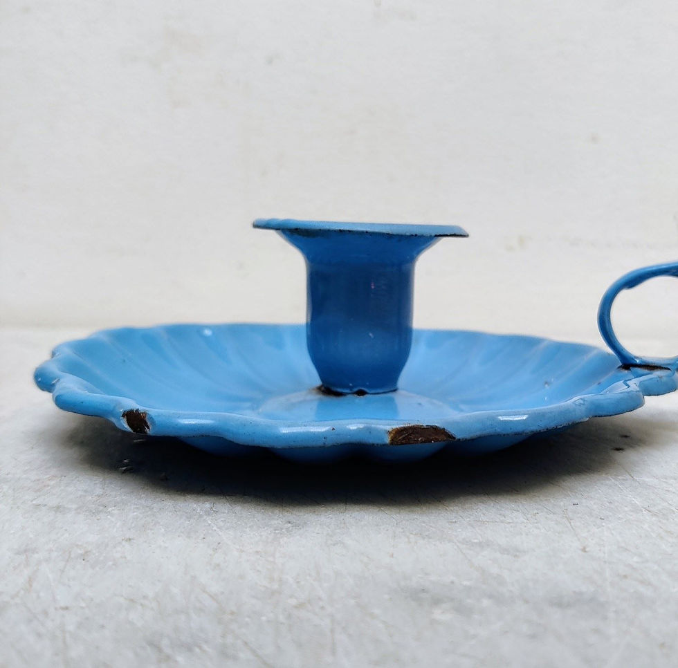 Thumbnail: French Fluted Enamel Candlestick