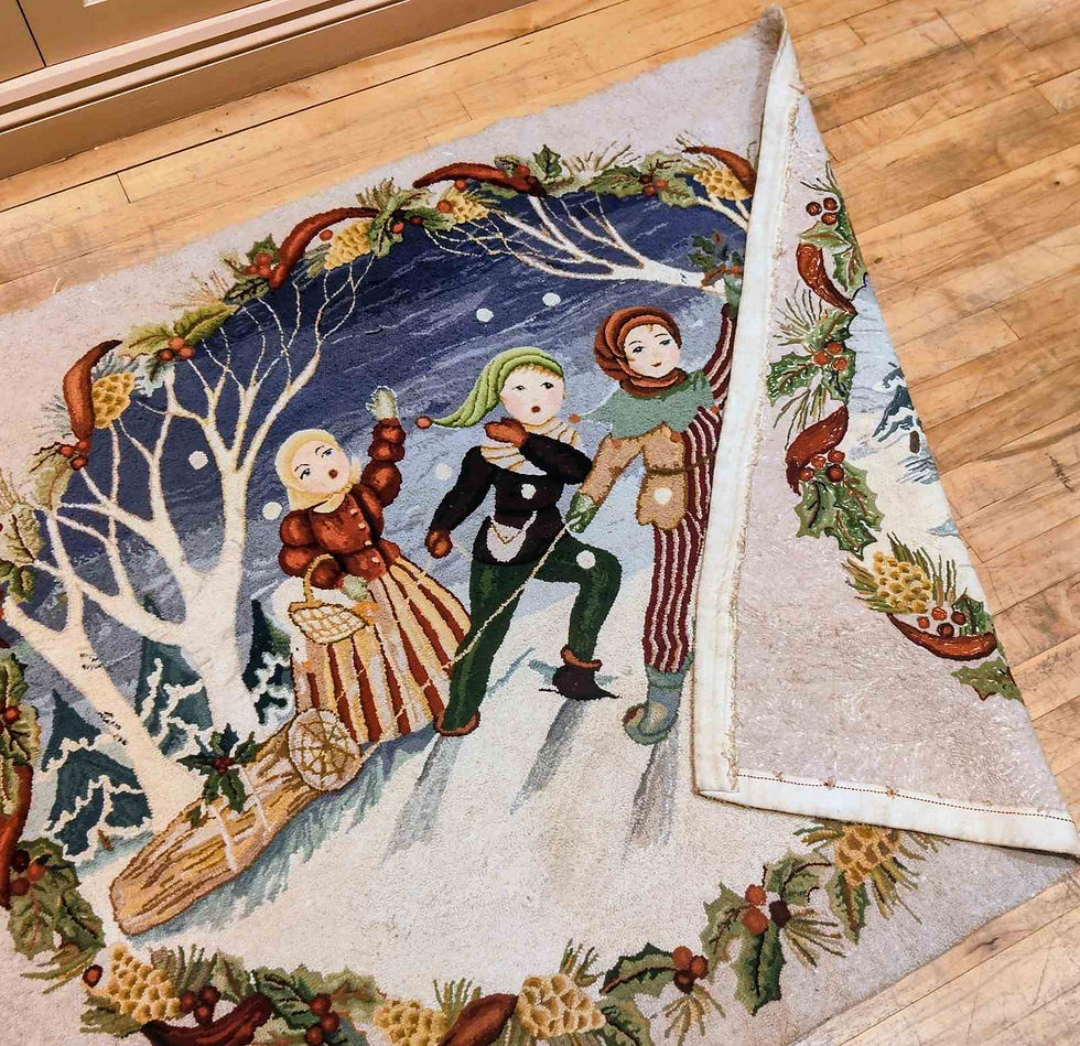 Thumbnail: Charming 1930'S American Woolwork Rug