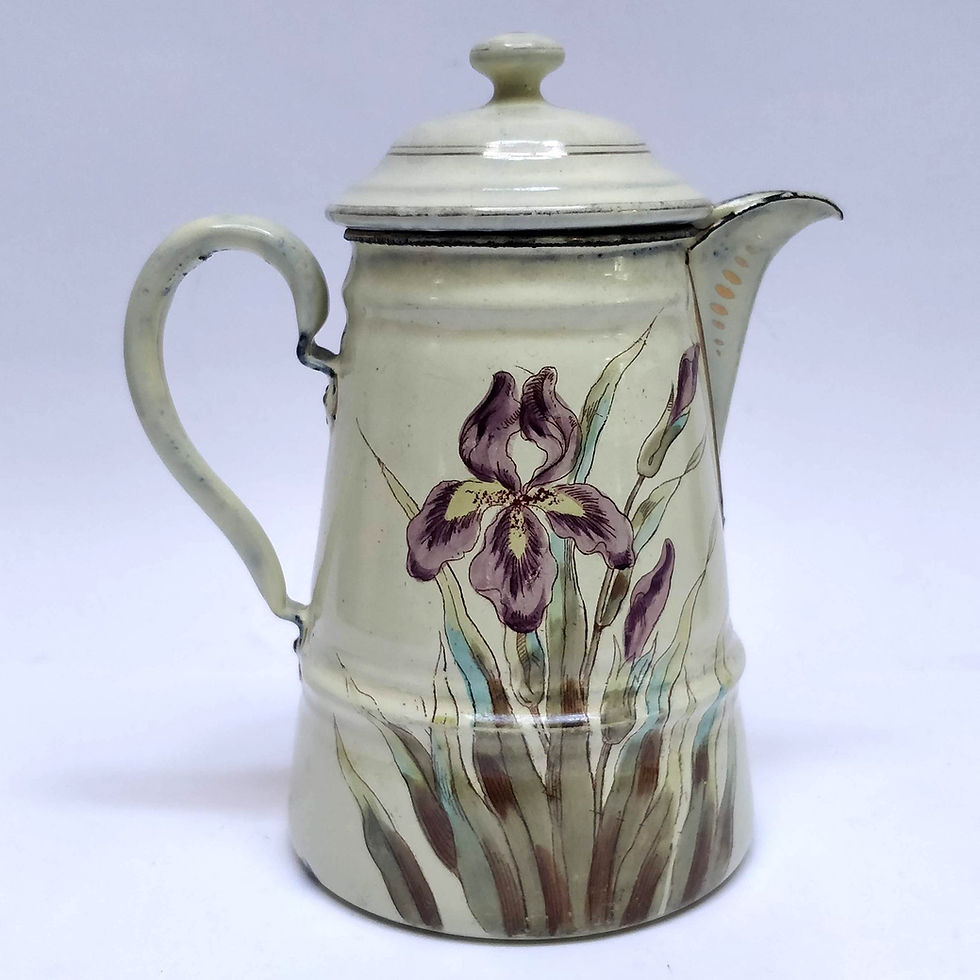 Thumbnail: French Enamel Jug Decorated With Irises