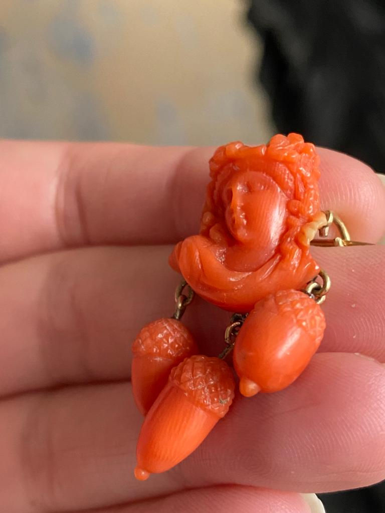 Thumbnail: A Coral Bacchante Pendant