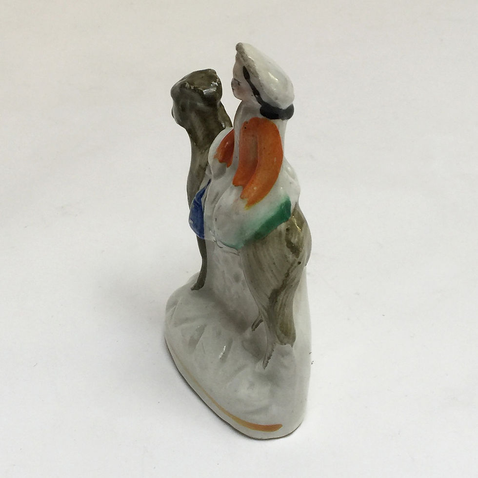 Thumbnail: Tiny 19thC Staffordshire Girl On A Donkey