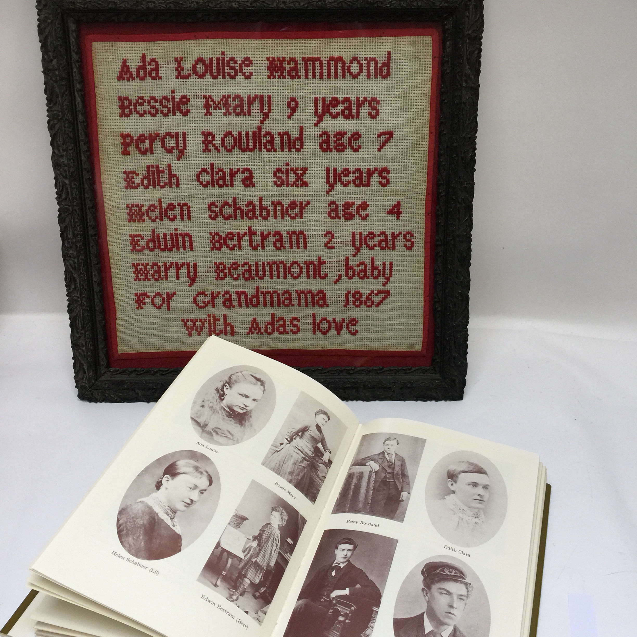 1867 Sampler Of The Hammond Family By Ada Louise