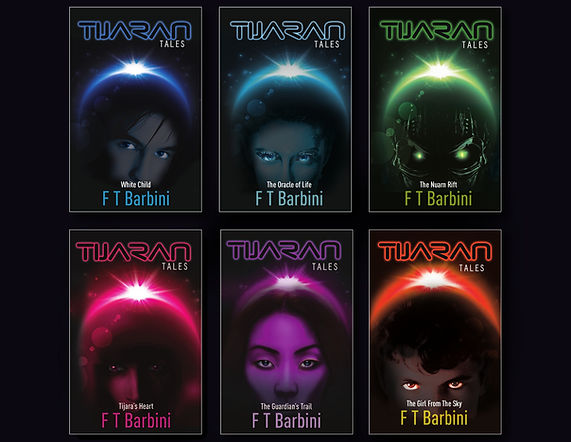 The six covers of the teen SF Tijaran Tales series