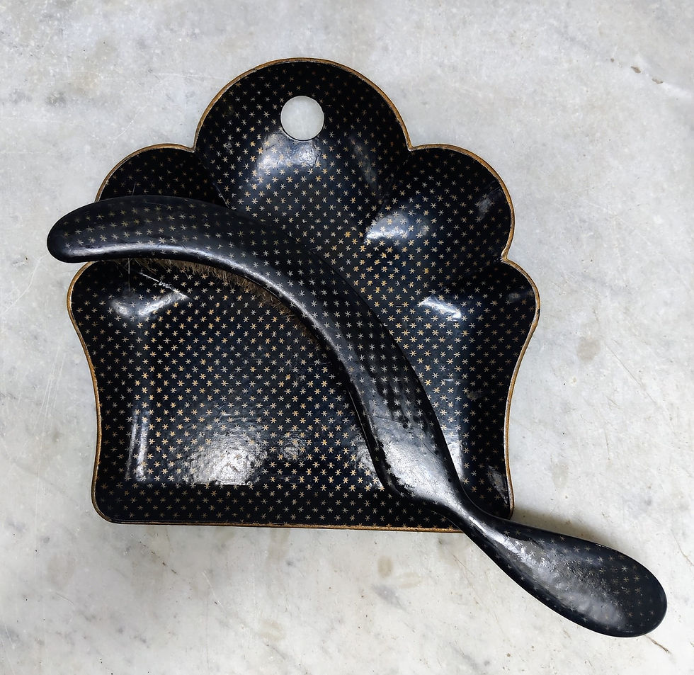 Thumbnail: French Papier Mache 'Crumb' Tray And Brush