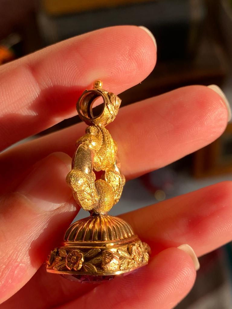 Thumbnail: High Carat Large & Flamboyant Amethyst Georgian Fob