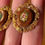Thumbnail: Large Goldstone Floral Mosaic Earrings With Gold Filigree