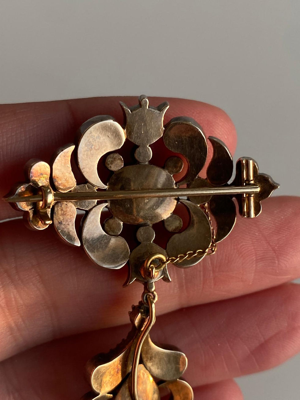 Thumbnail: 2 Carat Diamond With 1 Carat Diamond Drop 1850s Brooch & Pendant