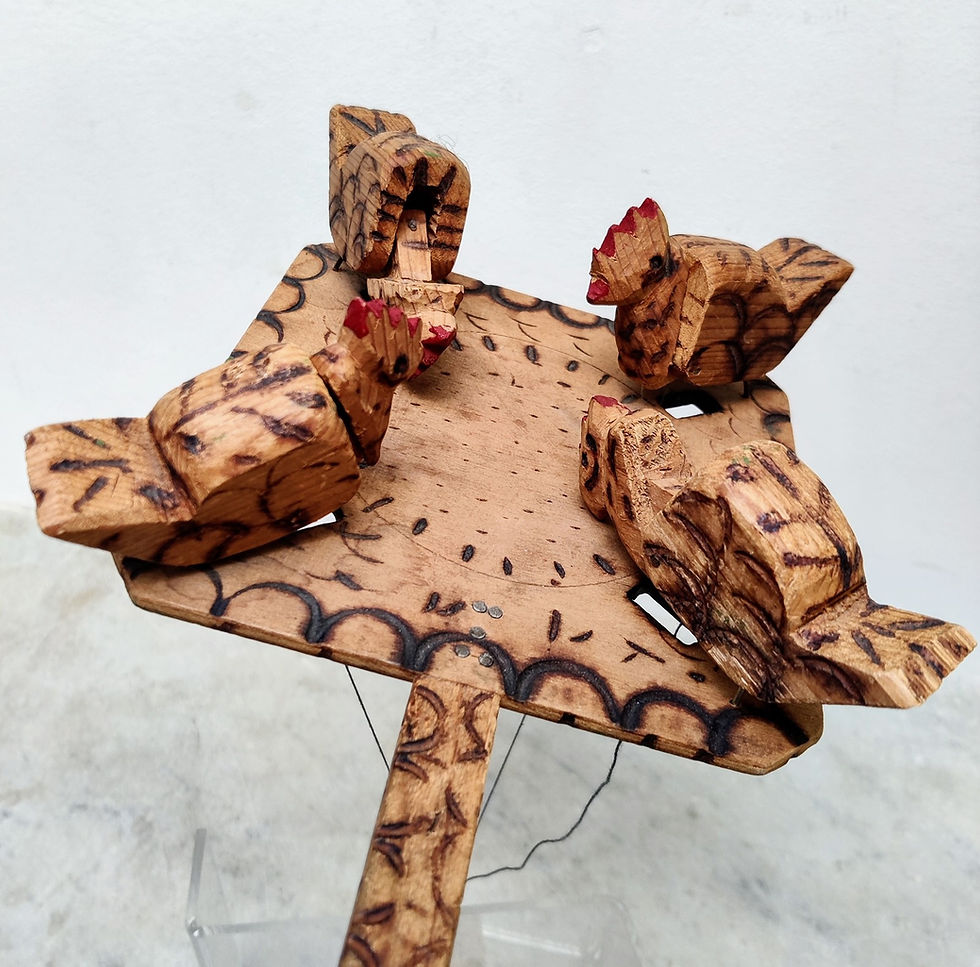 Thumbnail: Folk Art Poker-Work 'Henny Penny'