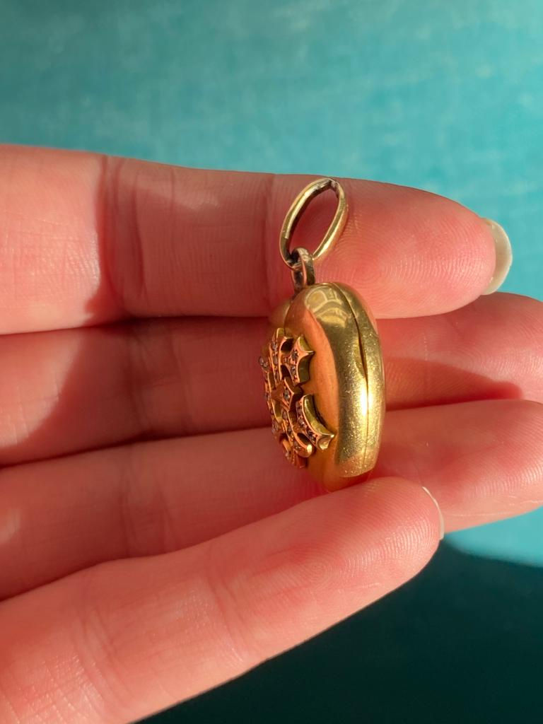 Thumbnail: Heart Locket With E J Diamond Initials