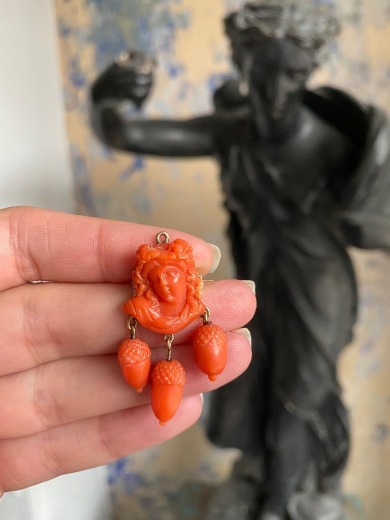 Thumbnail: A Coral Bacchante Pendant