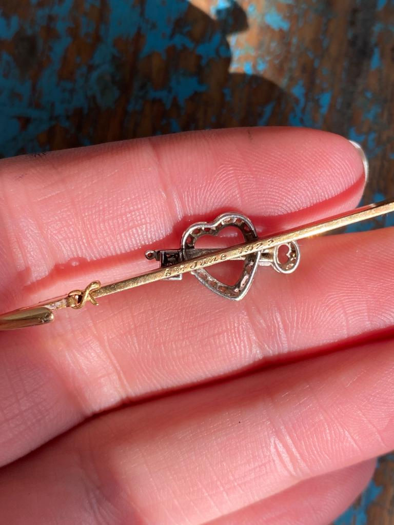 Thumbnail: Deco Diamond Heart & Key Pin