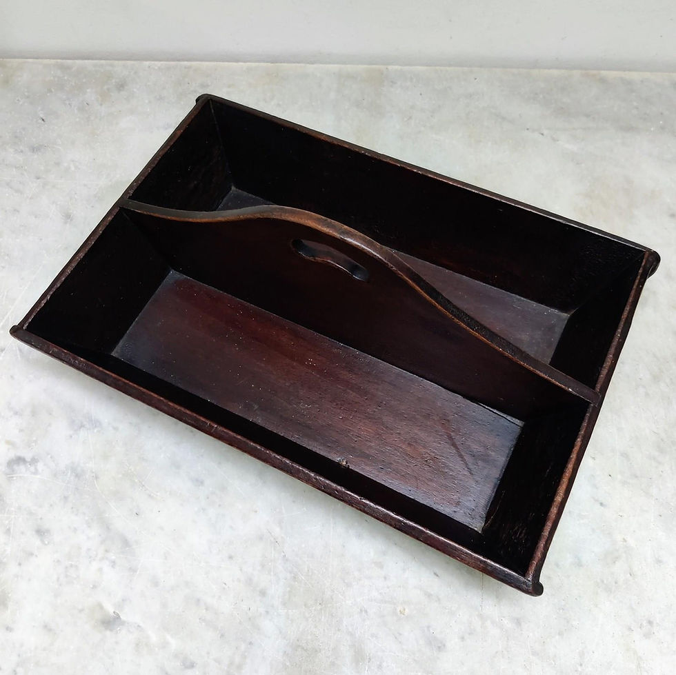Thumbnail: 19th Century Dark Fruitwood Cutlery Tray