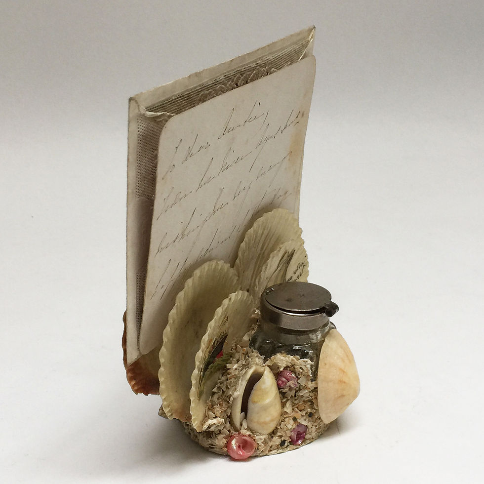 Thumbnail: Isle Of Wight Souvenir Shell Inkwell/ Letter Rack