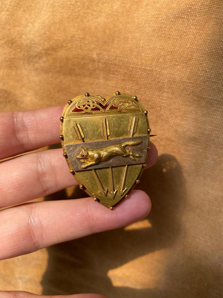 Thumbnail: High Carat 1870s Running Fox Heart