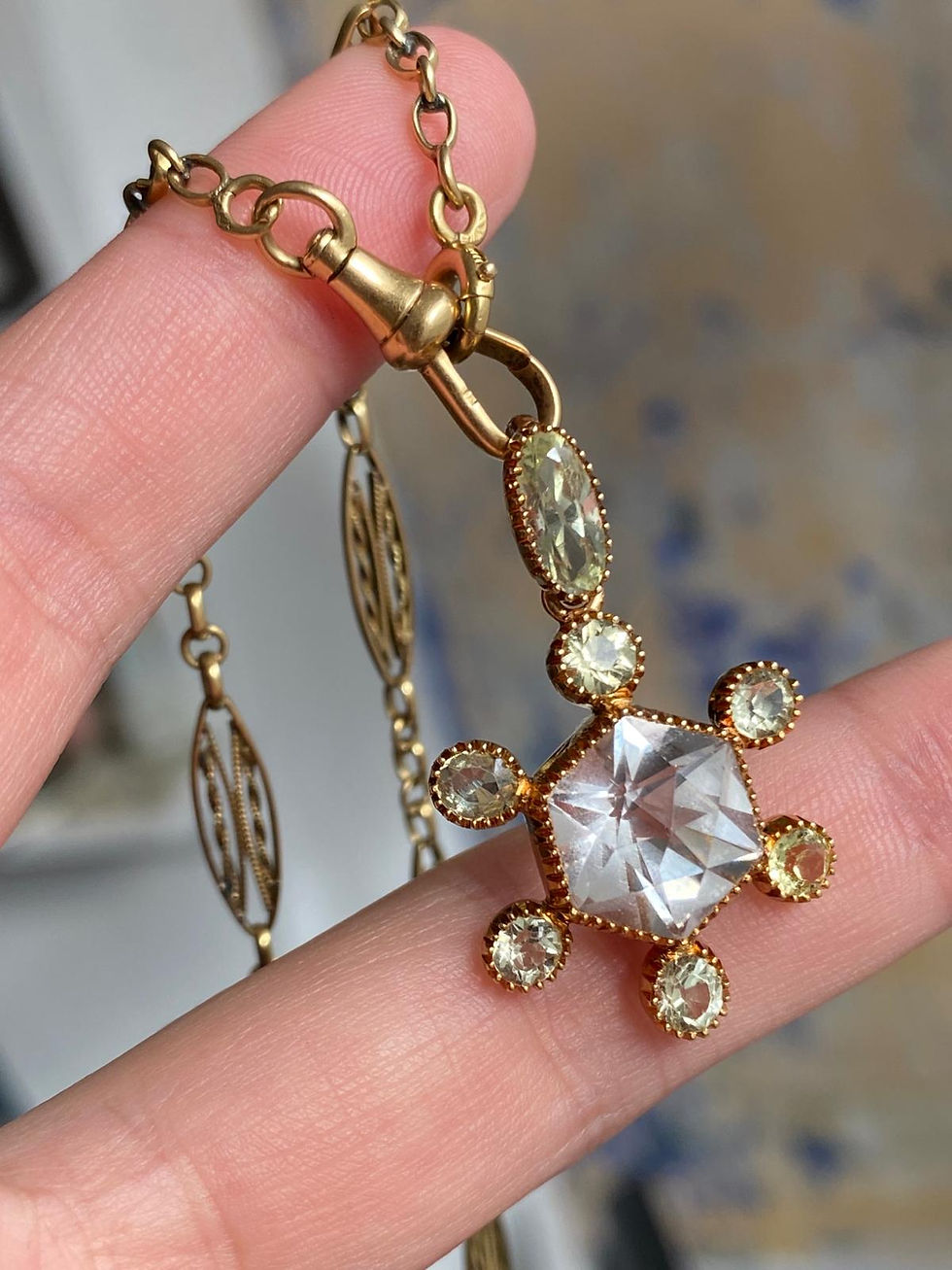 Thumbnail: Victorian Chrysolite & Rock Crystal Pendant