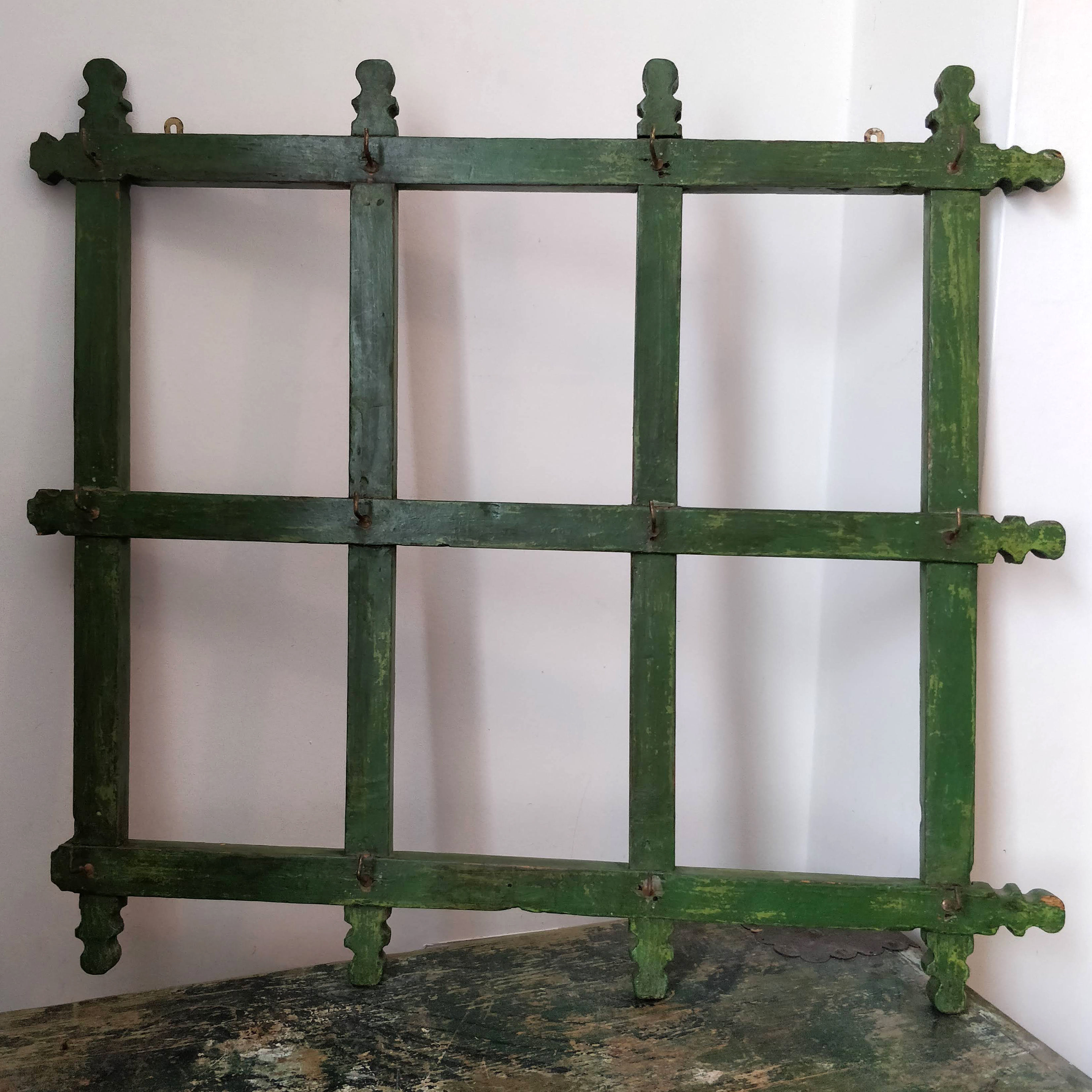 Green Wooden Kitchen Rack