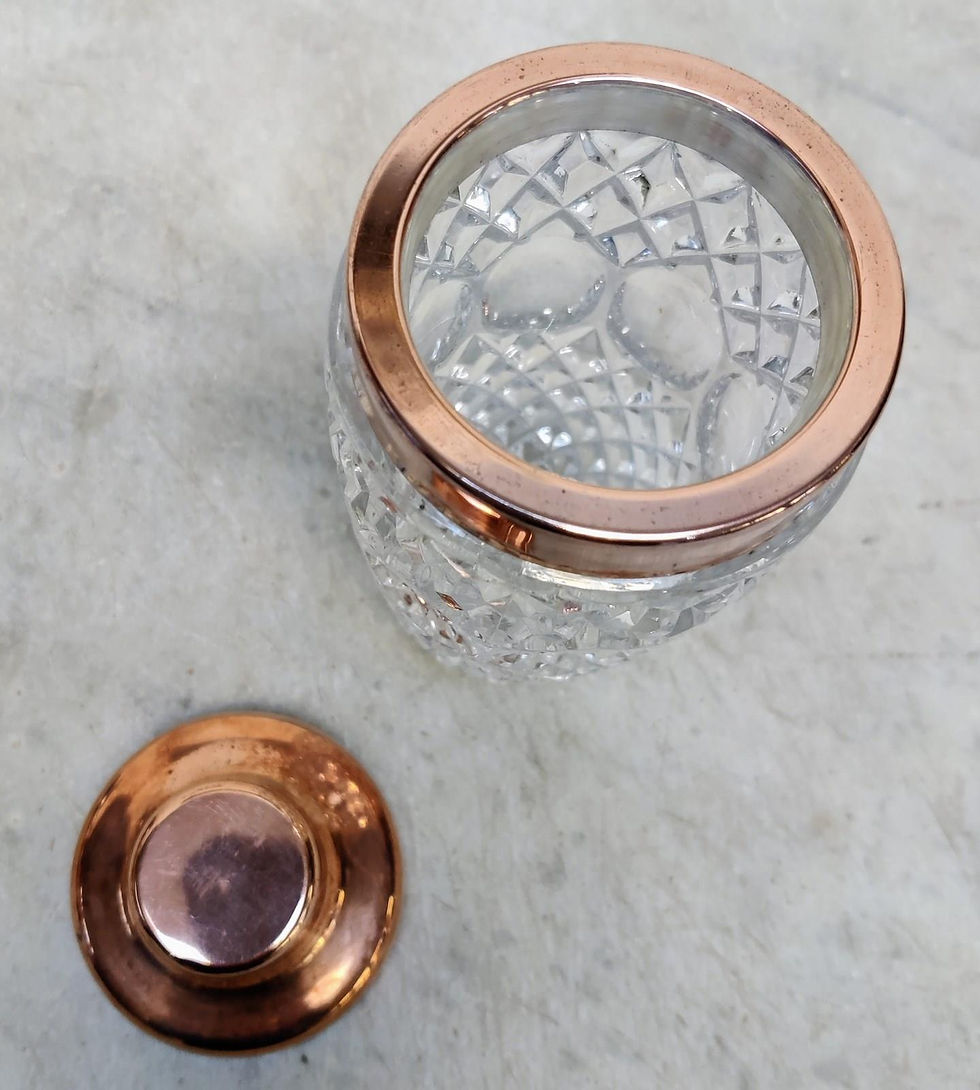 Thumbnail: Stylish Glass And Copper Cocktail Cocktail Shaker