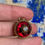 Thumbnail: Garnet Cabochon Set With Diamond Star Pendant