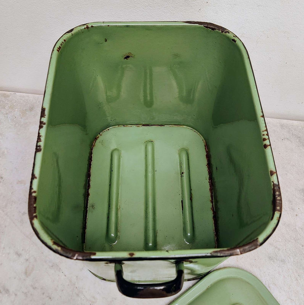 Thumbnail: Green Enamel Bread Bin