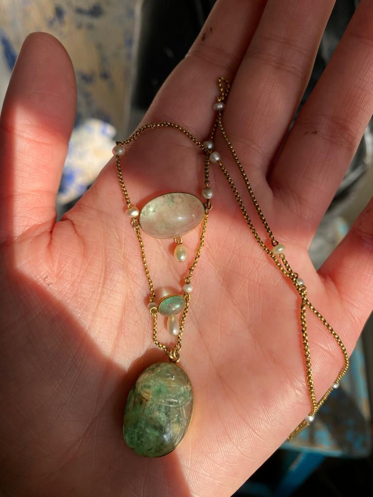 Thumbnail: Emerald Scarab Necklace