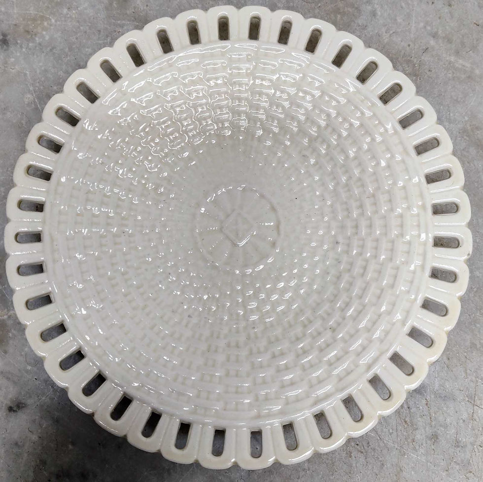 Thumbnail: Pretty Pair Of Continental Cream Ware Basket Plates