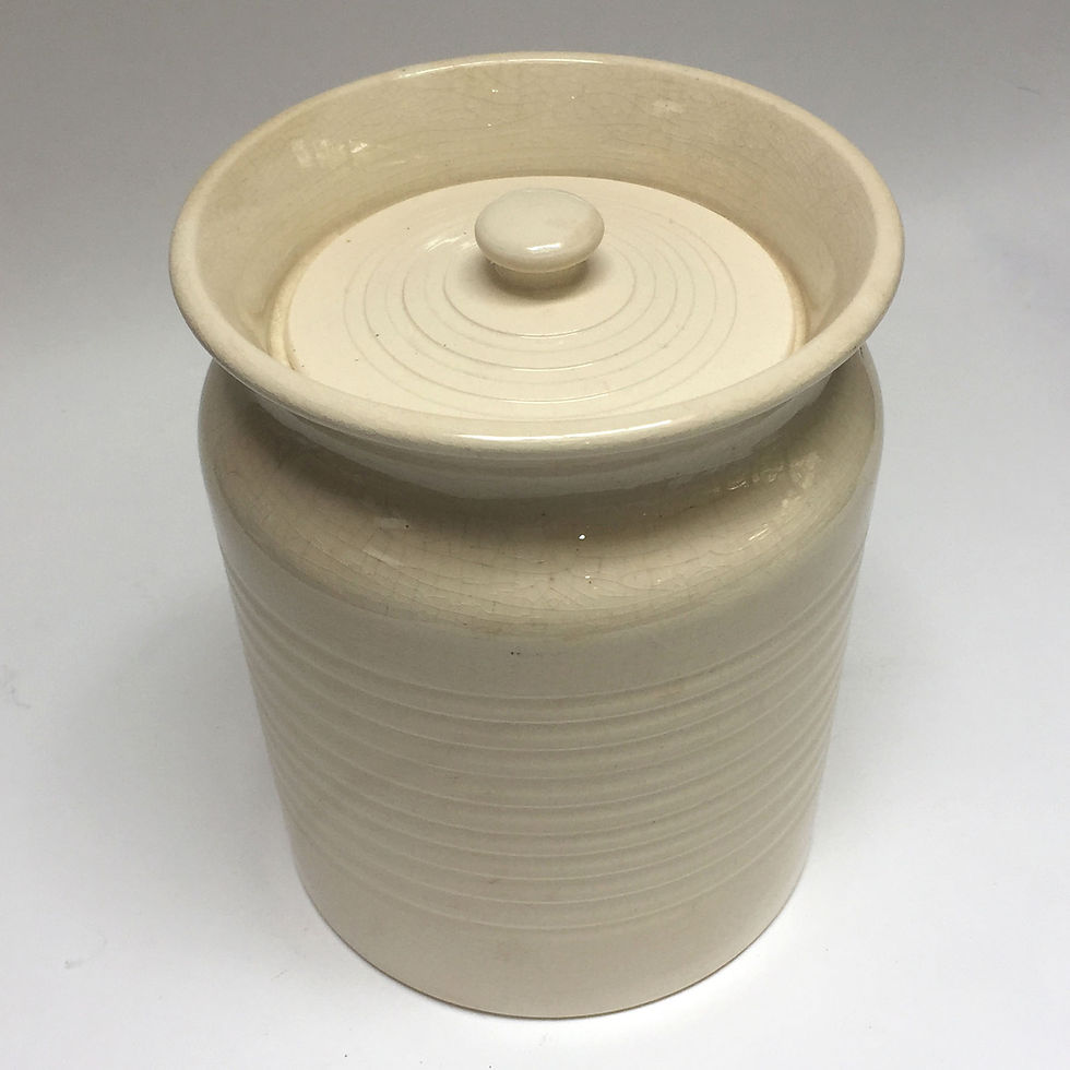Thumbnail: Cream Banded Jar By T G Green