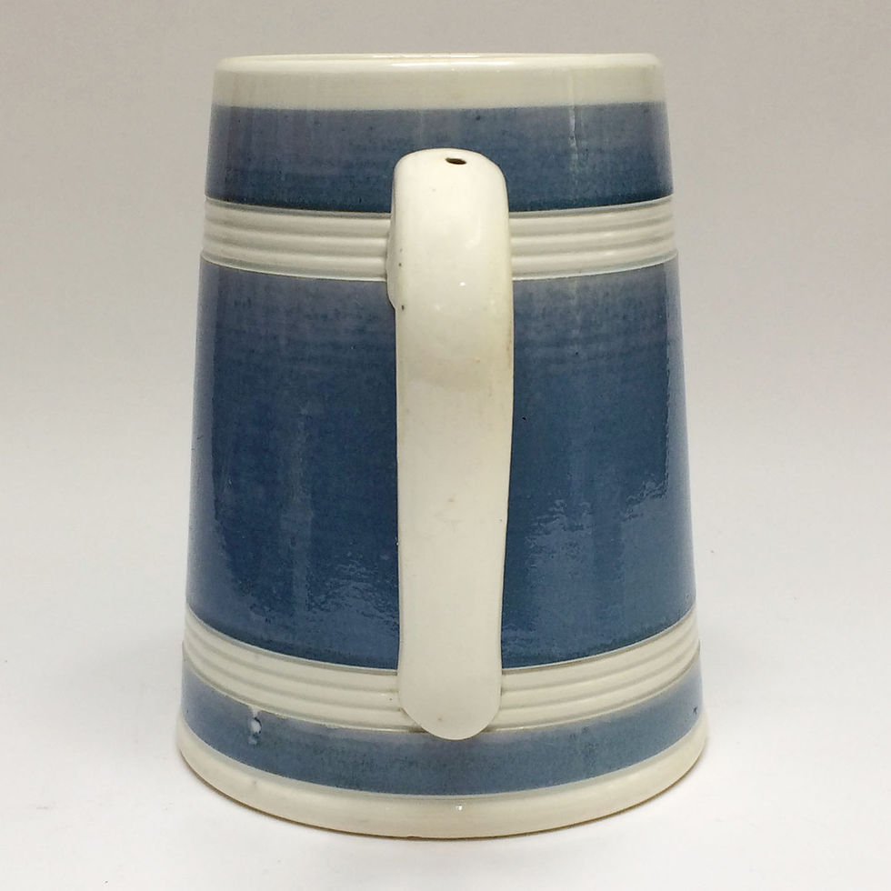 Thumbnail: Large Continental Blue And White Banded Tankard