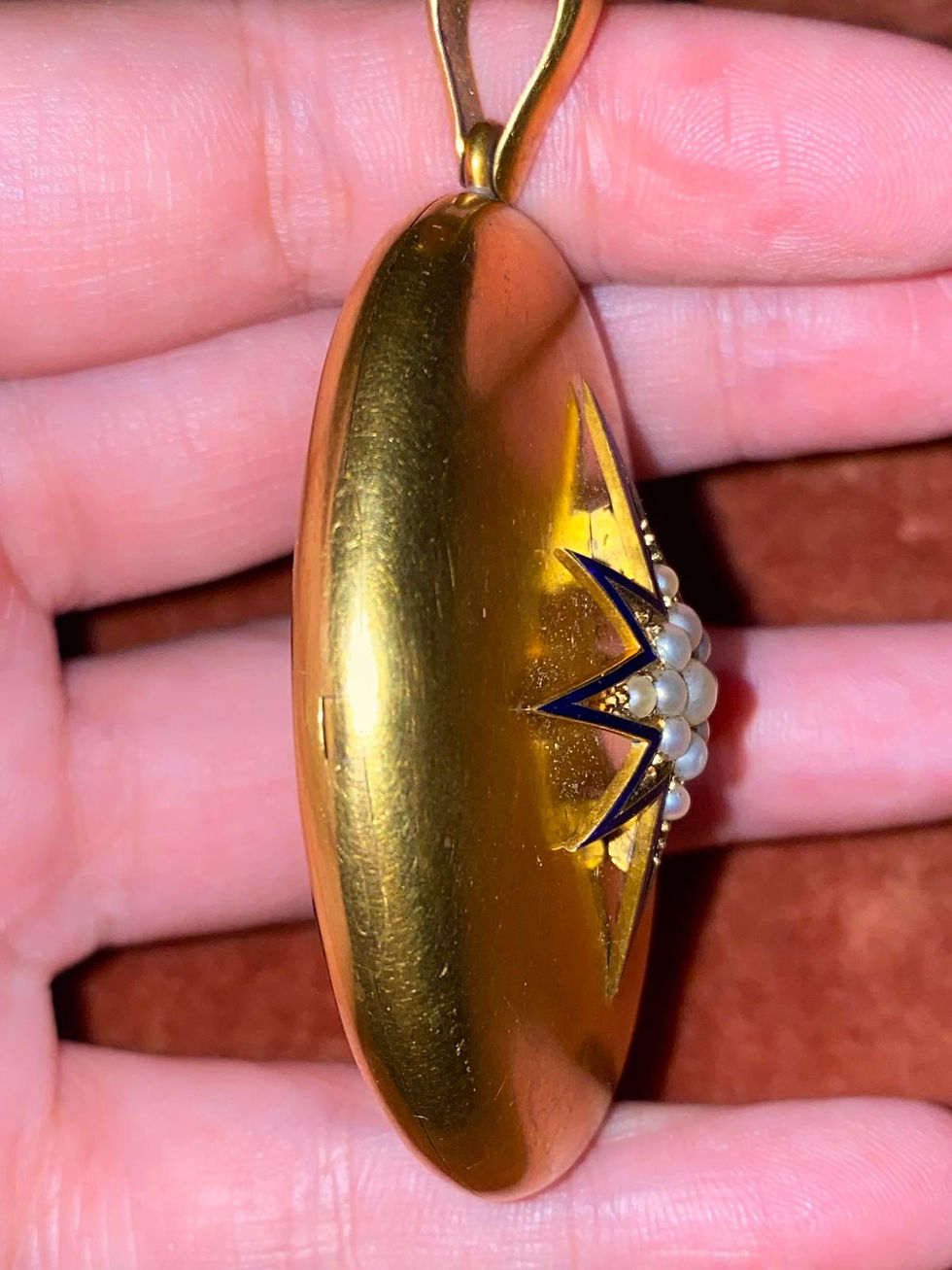 Thumbnail: 15ct Huge Locket With Central Pearl North Star In Box