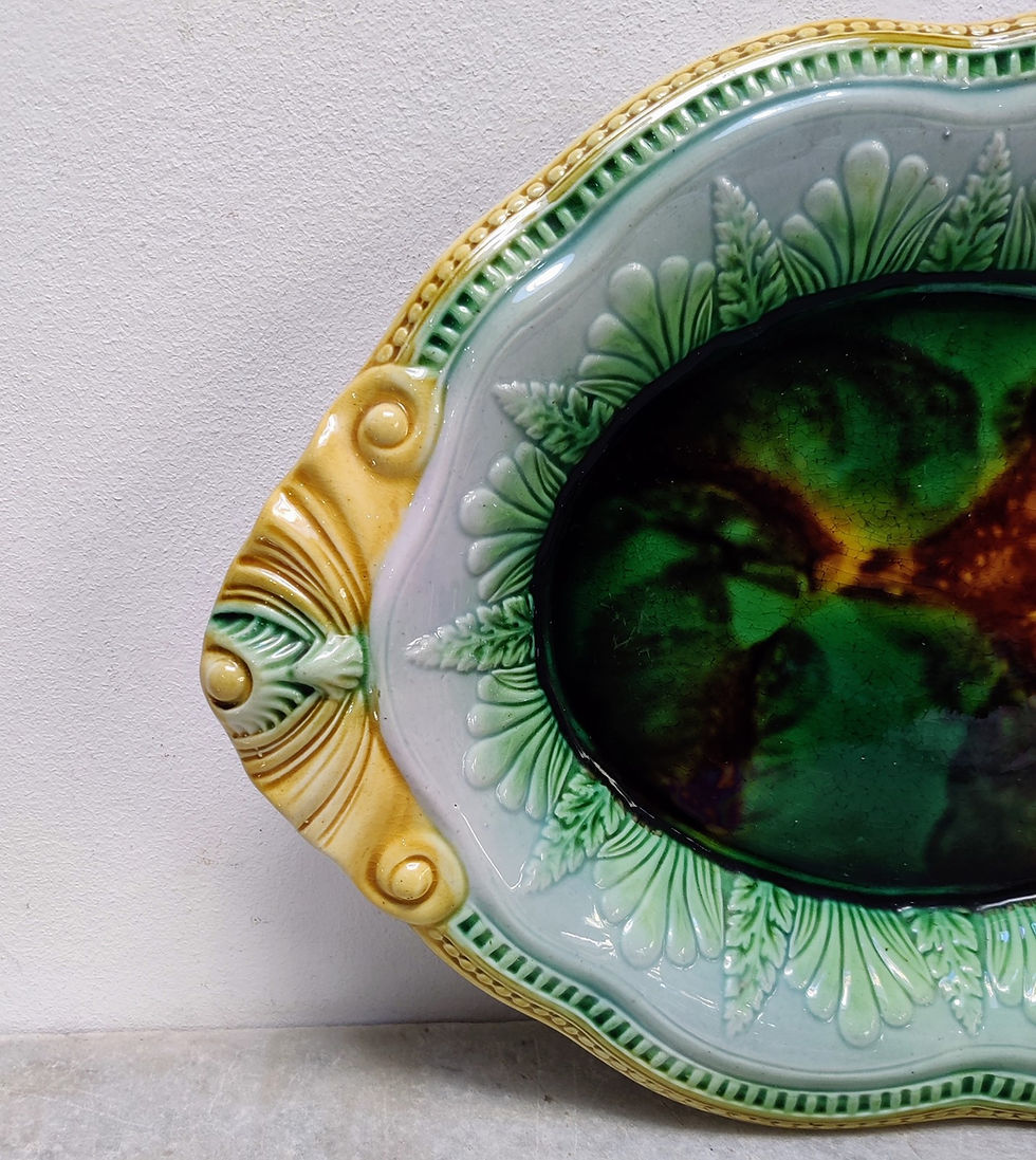 Thumbnail: 19Th Century Majolica Bread Dish