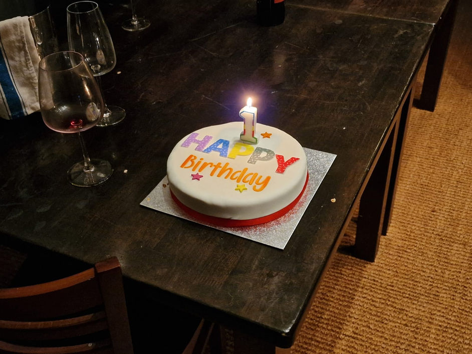 Birthday cake with Happy Birthday text