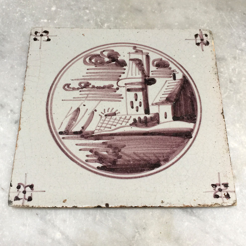 Thumbnail: 18th Century Manganese Delft Tile