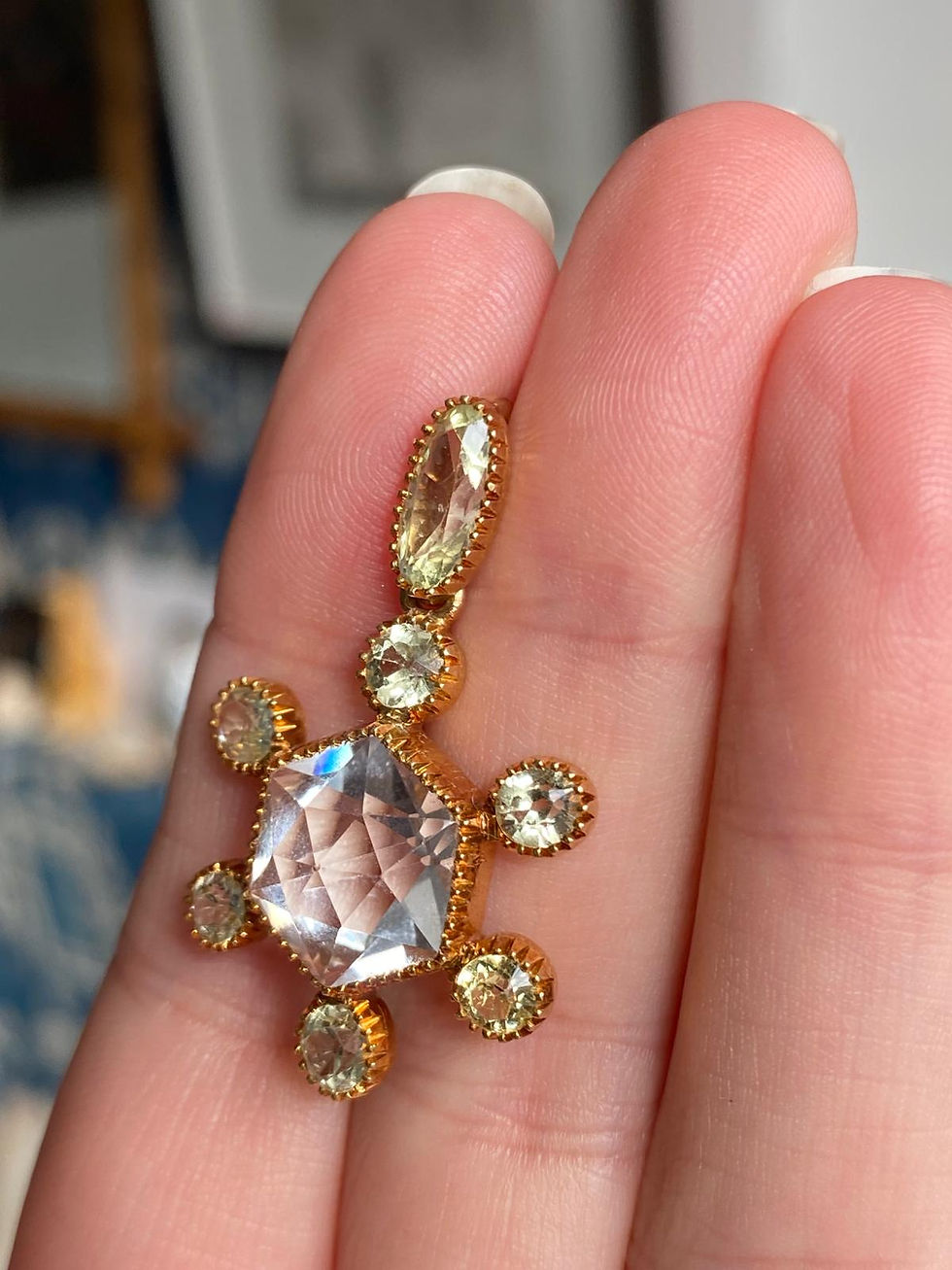 Thumbnail: Victorian Chrysolite & Rock Crystal Pendant