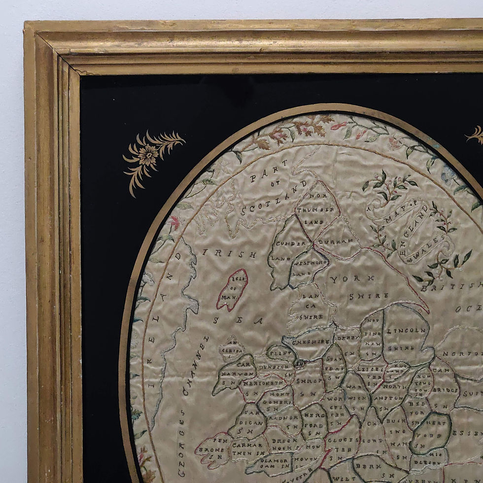 Thumbnail: Fabulous C18th Silk Work Map Of England And Wales