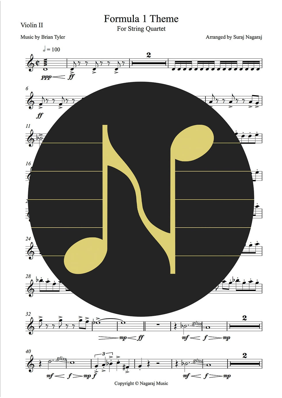 Thumbnail: Formula 1 Theme for String Ensemble Sheet Music | Nagaraj Music