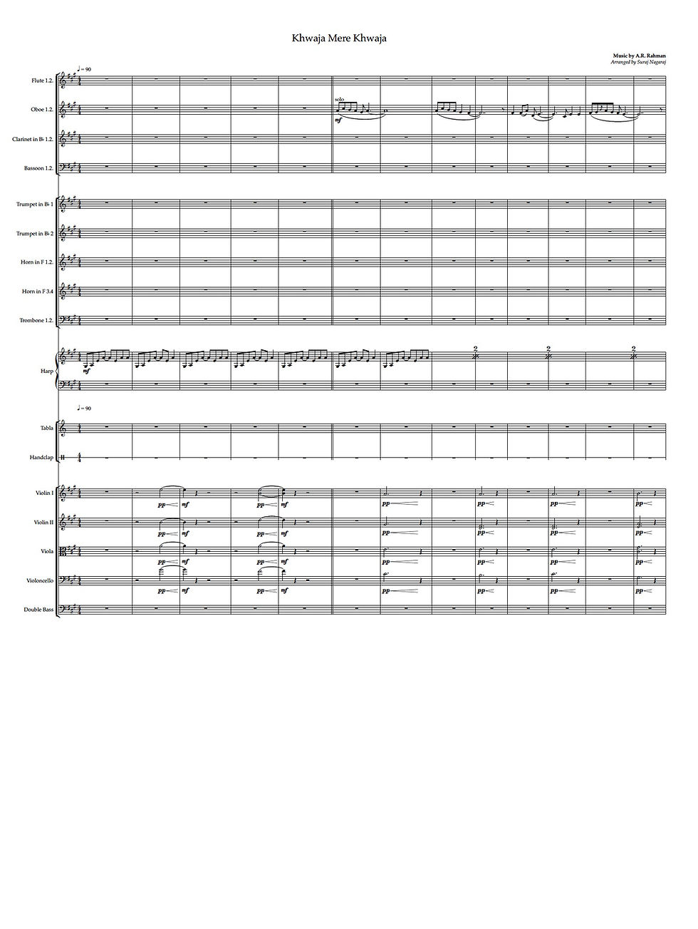 Khwaja Mere Khwaja | Symphony Orchestra Sheet Music | Score & Parts